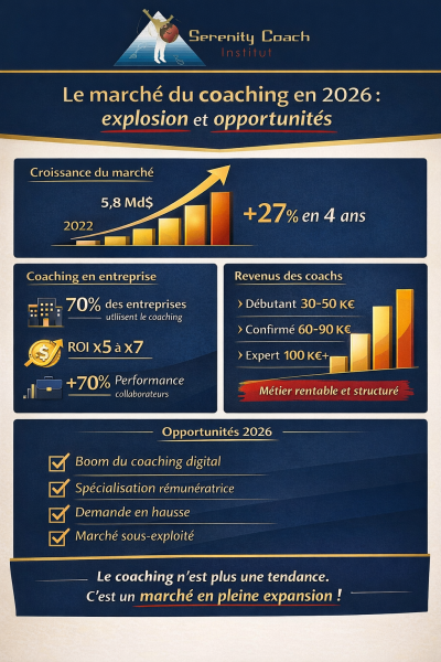 Marché du coaching en 2026 : tendances, chiffres et débouchés à saisir : Le monde du marché du Coaching professionnel en pleine expansion.