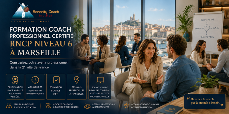 Formation coach professionnel certifié RNCP à Marseille : Serenity Coach Institut présent dans la 2ème ville de France