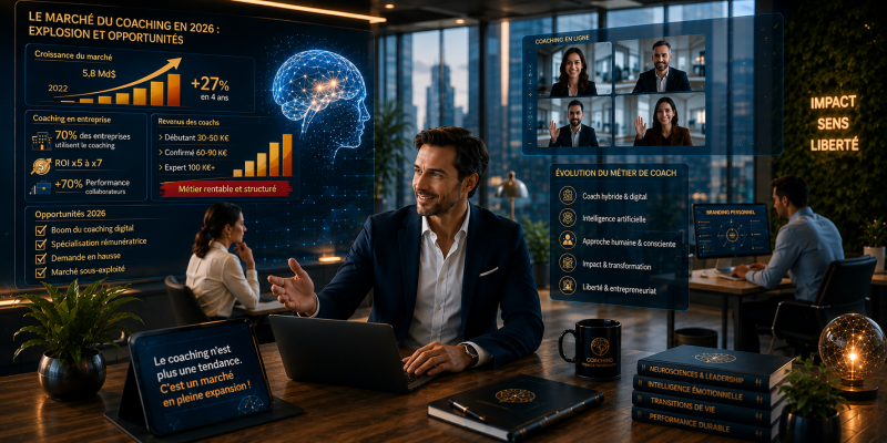 Marché du coaching en 2026 : tendances, chiffres et débouchés à saisir : Le monde du marché du Coaching professionnel en pleine expansion.