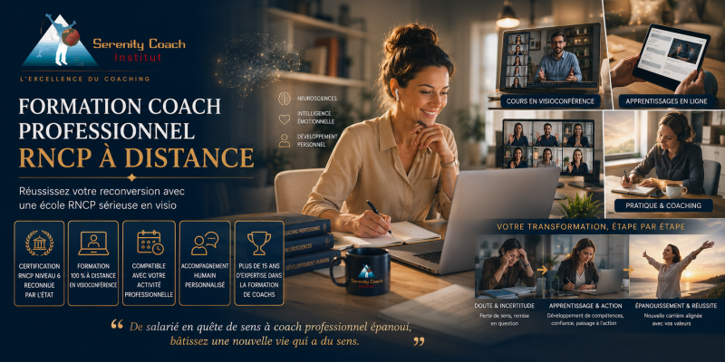 Formation coach professionnel RNCP à distance : réussir sa reconversion et trouver une école RNCP sérieuse en visio